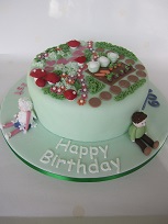fairy garden split birthday cake